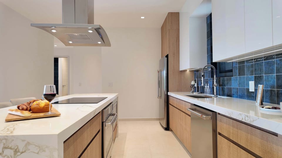 A polished kitchen with every feature in its place