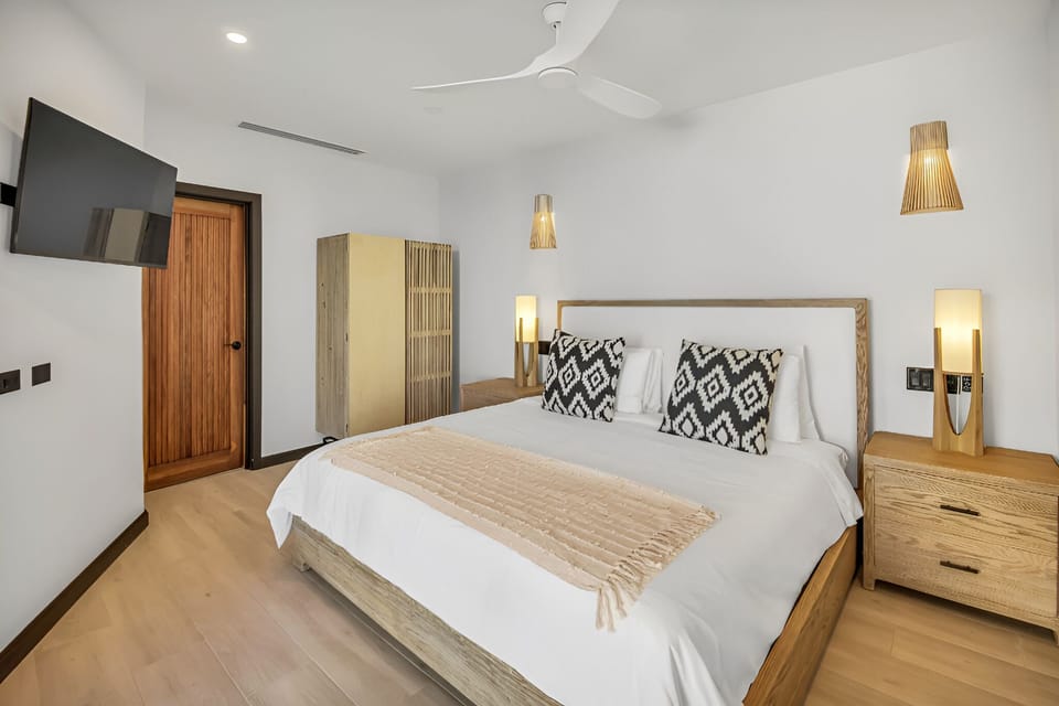 Drift into deep sleep on crisp linens and cool air.
