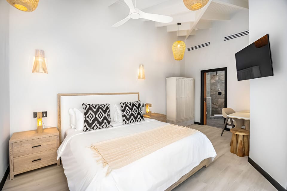 Relax in a bright retreat with modern comforts close by.