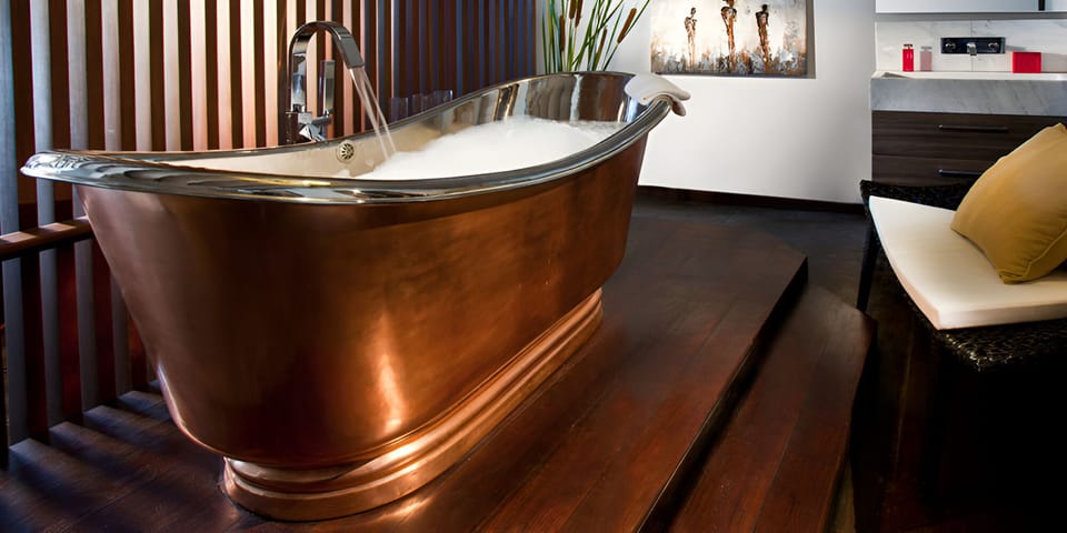 Soak in a copper tub for a decadent reset.