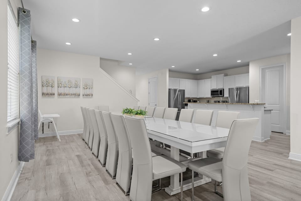 Spacious dining area designed for large families and groups.