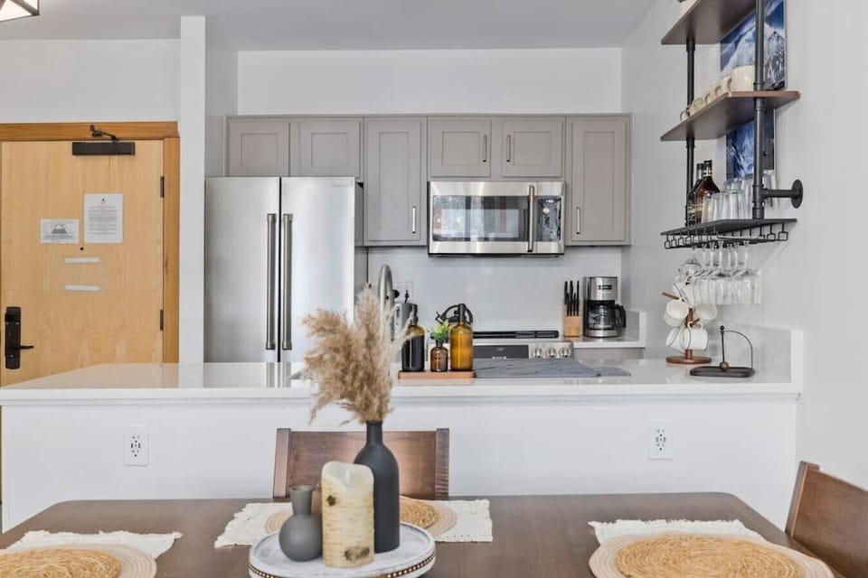 Dine in comfort with the kitchen just an arm`s reach away