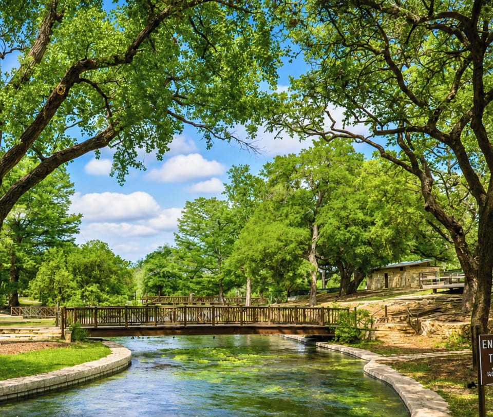 Enjoy a slower pace at Landa Park, where shaded walking paths, clear spring fed waters, picnic areas, and playgrounds make it an easy place to spend the day outdoors.