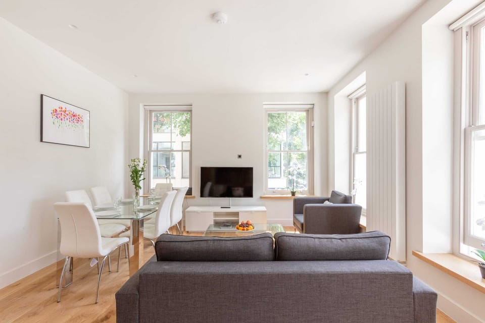 The open-plan living and dining area