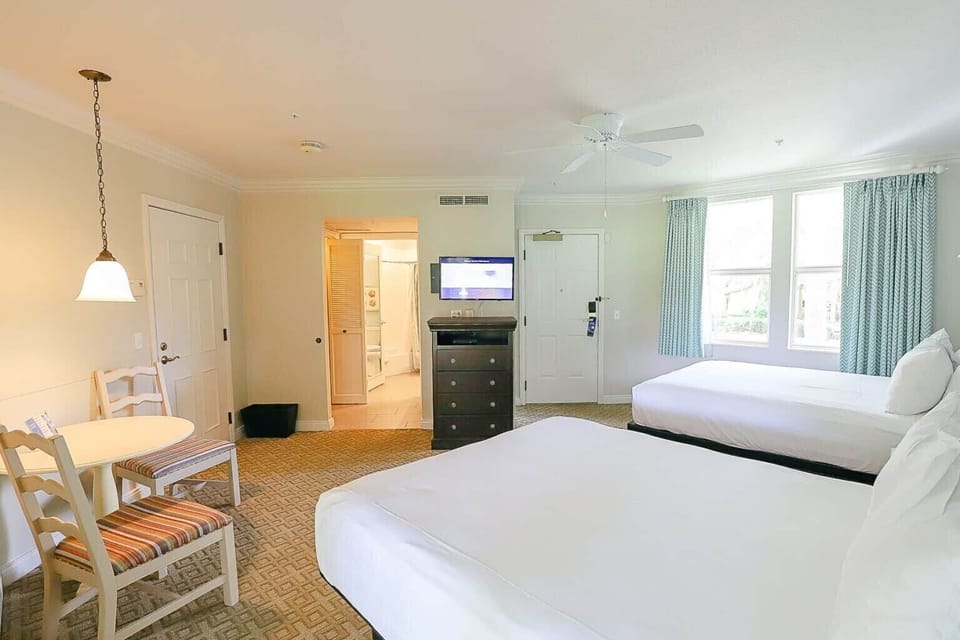 Deluxe Studio • Room Layout with Two Queen Beds