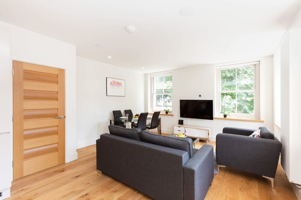 The open-plan living and dining area