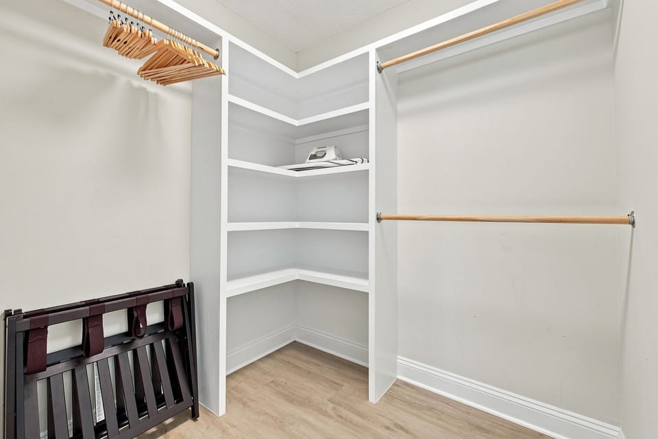 Walk-in closet in the primary bedroom