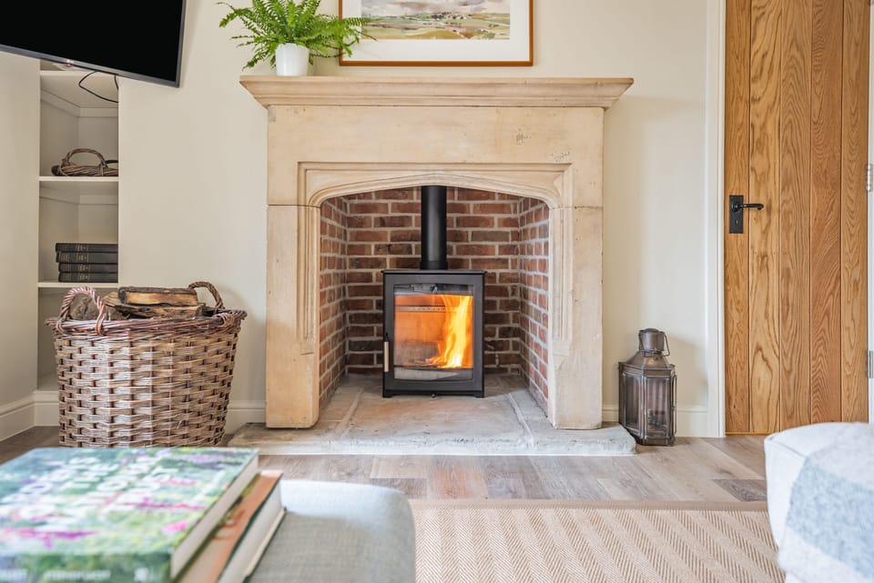 Piddle Cottage, Chebbard, Dorchester: With a wood burning stove
