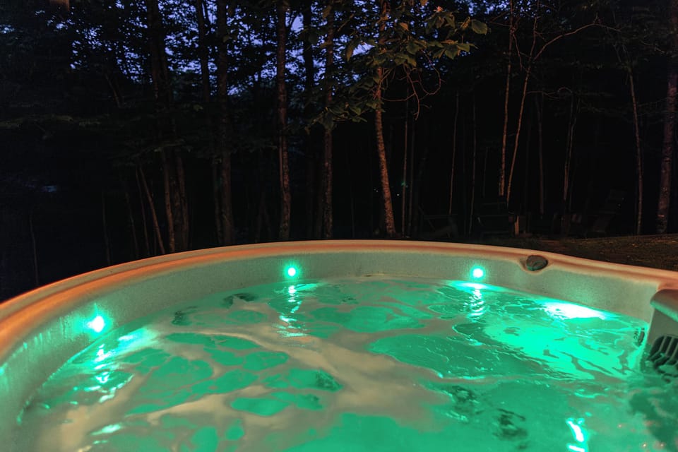 Step into the circular hot tub and enjoy the jets. There's no better spot in the house when the snow is falling! Hot tub seats 5 adults comfortably.