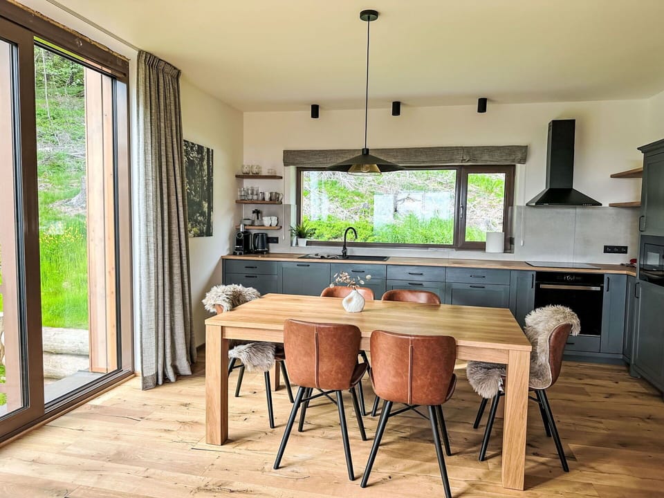 Furniture, Interior Design, Flooring, Wood, Kitchen & Dining Room Table, Dining Room, Chair, Table, Floor, Ceiling