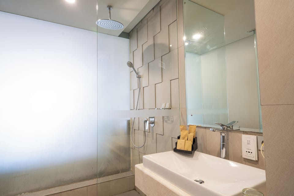 Luxury Suite | Bathroom | Shower, rainfall showerhead, free toiletries, hair dryer