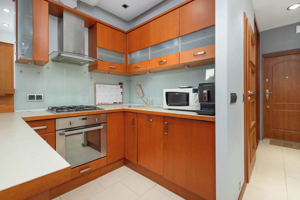 The fully equipped kitchenette includes everything you need for a home-cooked meal.