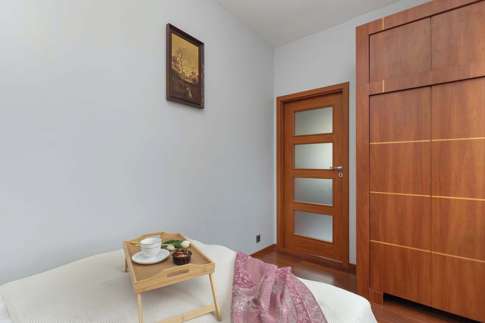 Enjoy the simplicity and comfort of the bedroom's modern design.
