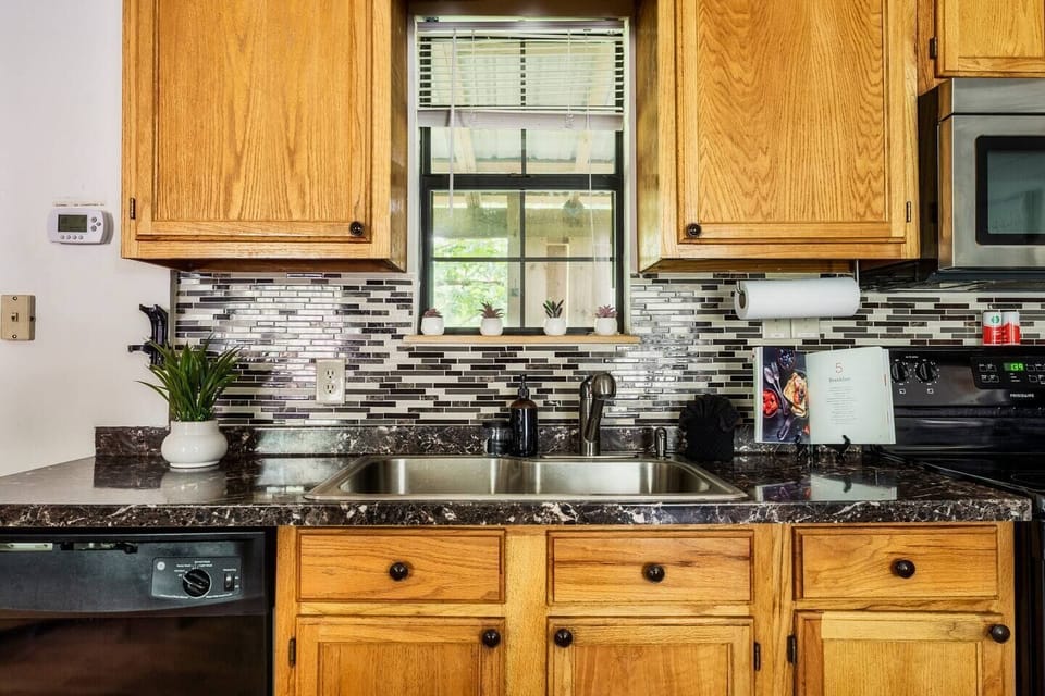 We do have a full kitchen for any in-cabin cooking you might want to do.