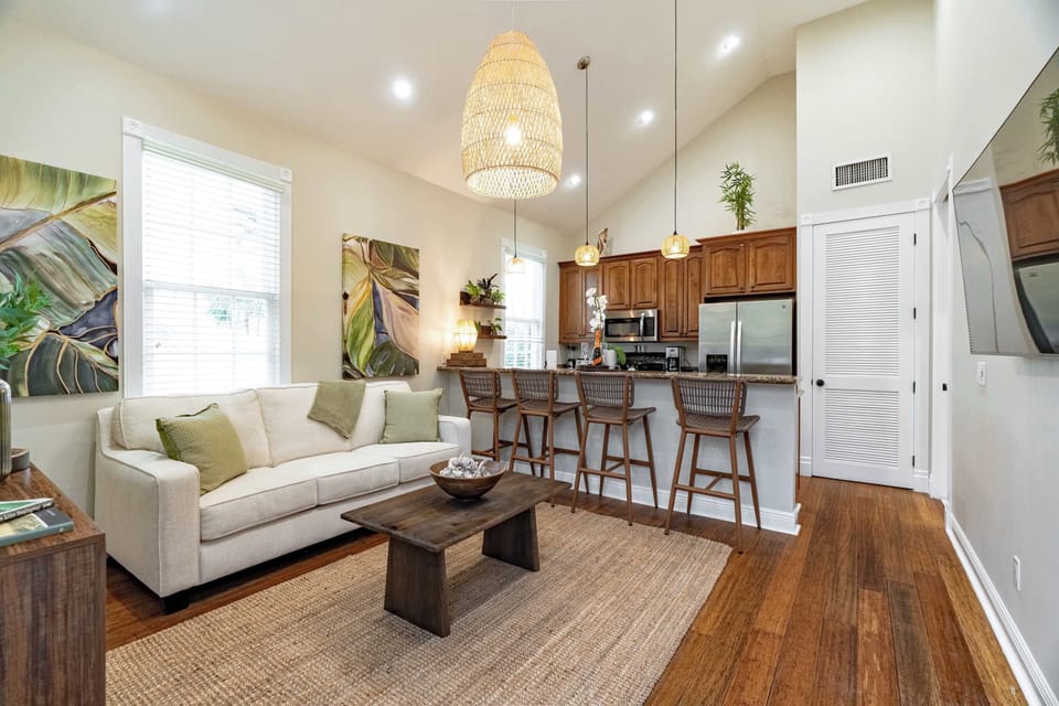 Two Almost Identical Connecting Suites Each with One King Bedroom and Bathroom and two Fully Equipped Kitchens with Connecting Interior Doors