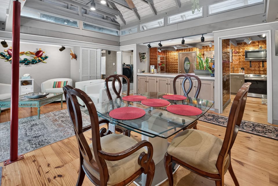 Enjoy meals together in the dining area with seating for your group.