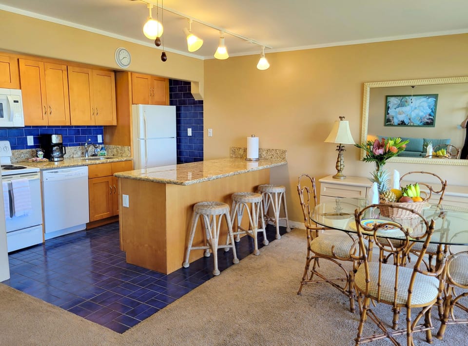 This is a well equipped kitchen for cooking almost any size meal!