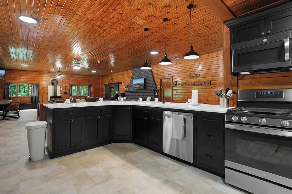 Plenty of countertop space is essential for cooking for large groups! Everything is provided but food!