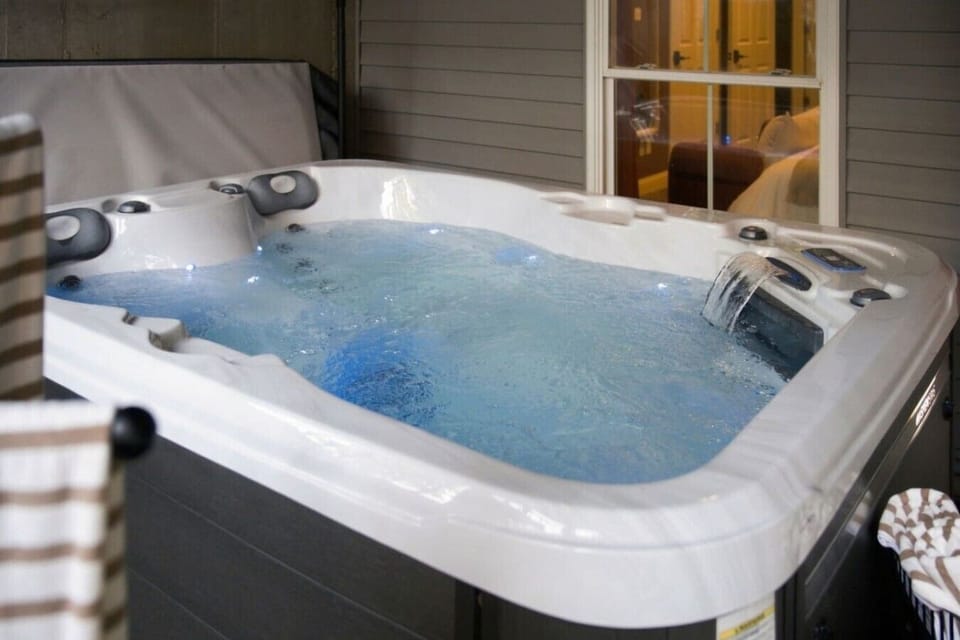Soothe tired muscles and slow the evening down with a relaxing soak in your private hot tub.