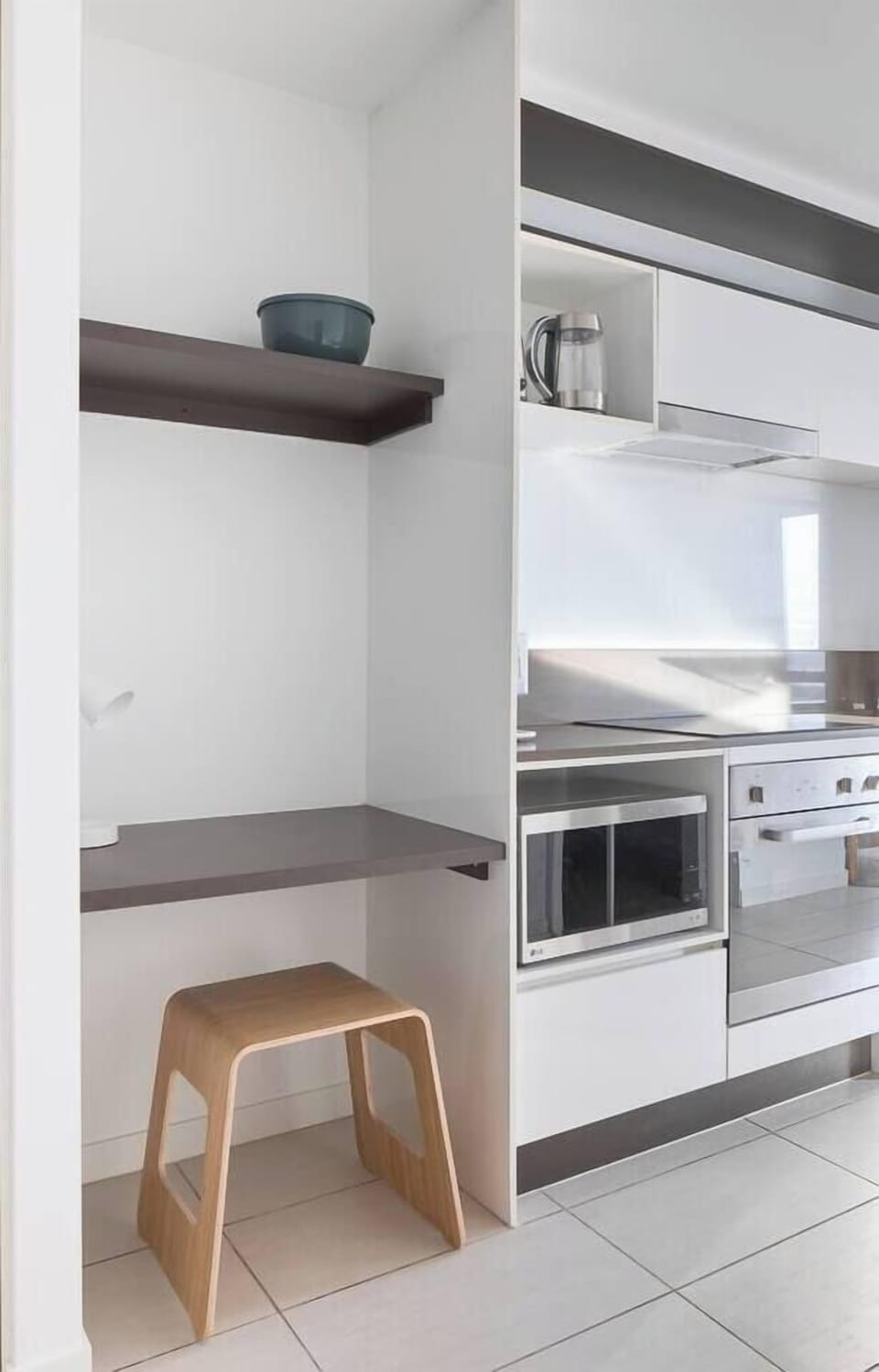 Set up your laptop in the small workspace allowing you to focus on work comfortably.  