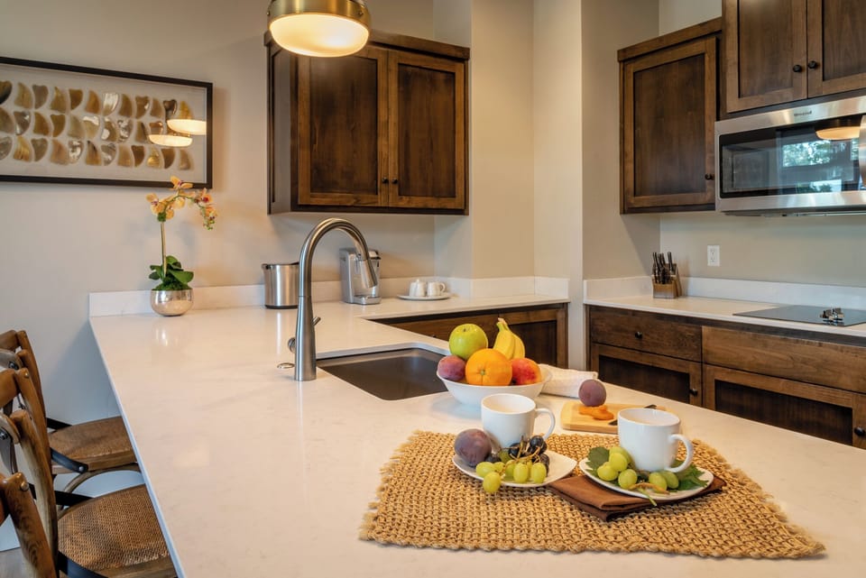 Gather at the island with plenty of space to prep