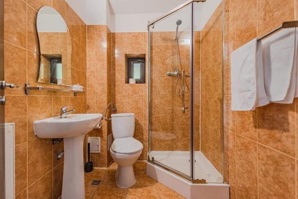 Towels, soap, shampoo, toilet paper
