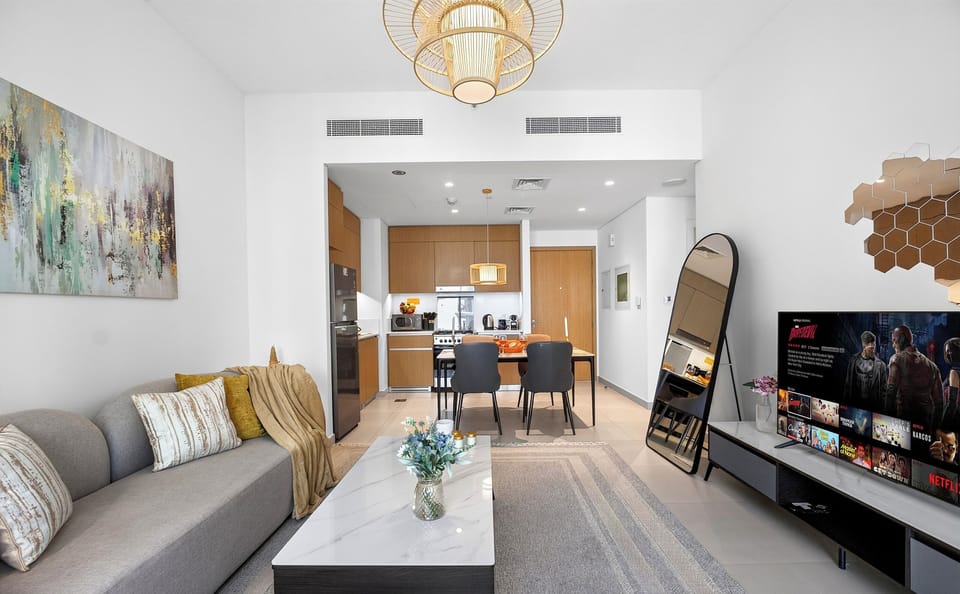 Standard Apartment, 1 Bedroom, City View | Living area | 55-inch Smart TV with digital channels, Netflix, streaming services