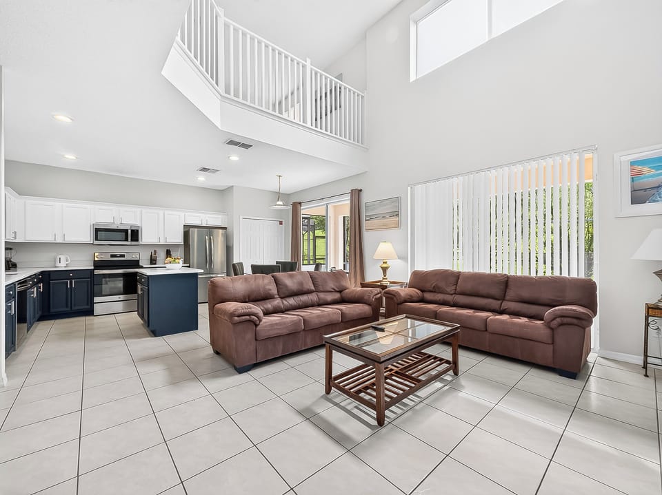 Spacious Downstairs Area with Living Room, TV, Additional Dining and Full Size Kitchen