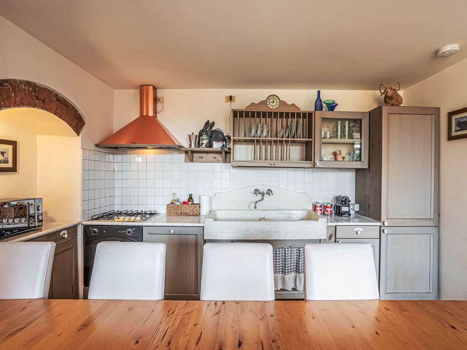 Kitchen, Interior Design, Kitchen Appliance, Countertop, Wall, Flooring, Wood, Cabinetry, Major Appliance, Ceiling