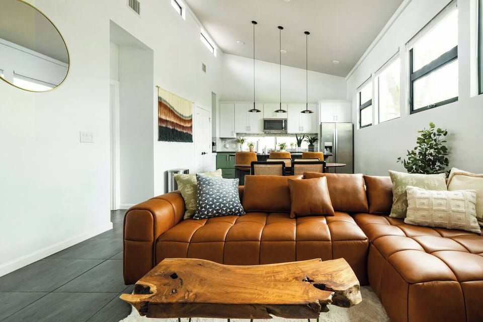 Living Room Area in Unit A

- 75” Smart TV
- Wifi
- Ceiling Fan
- Full Bathroom