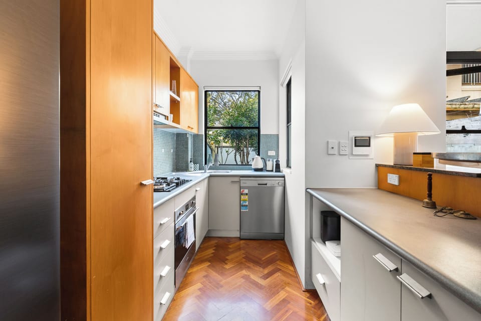 Prepare anything from breakfast to dinner in the kitchen, with a gas cooktop, oven, dishwasher, full-size fridge, Nespresso machine and kettle making self-catering easy throughout your stay.