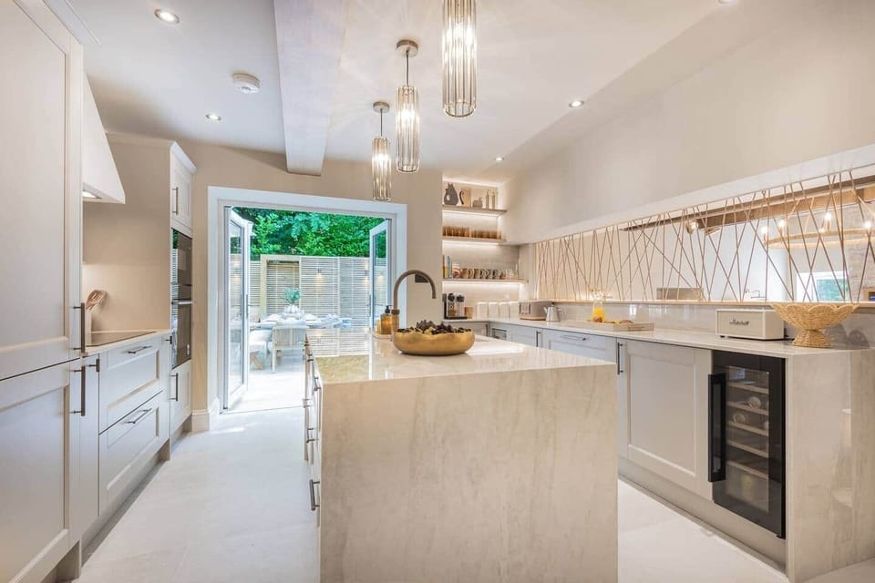 Large kitchen with island