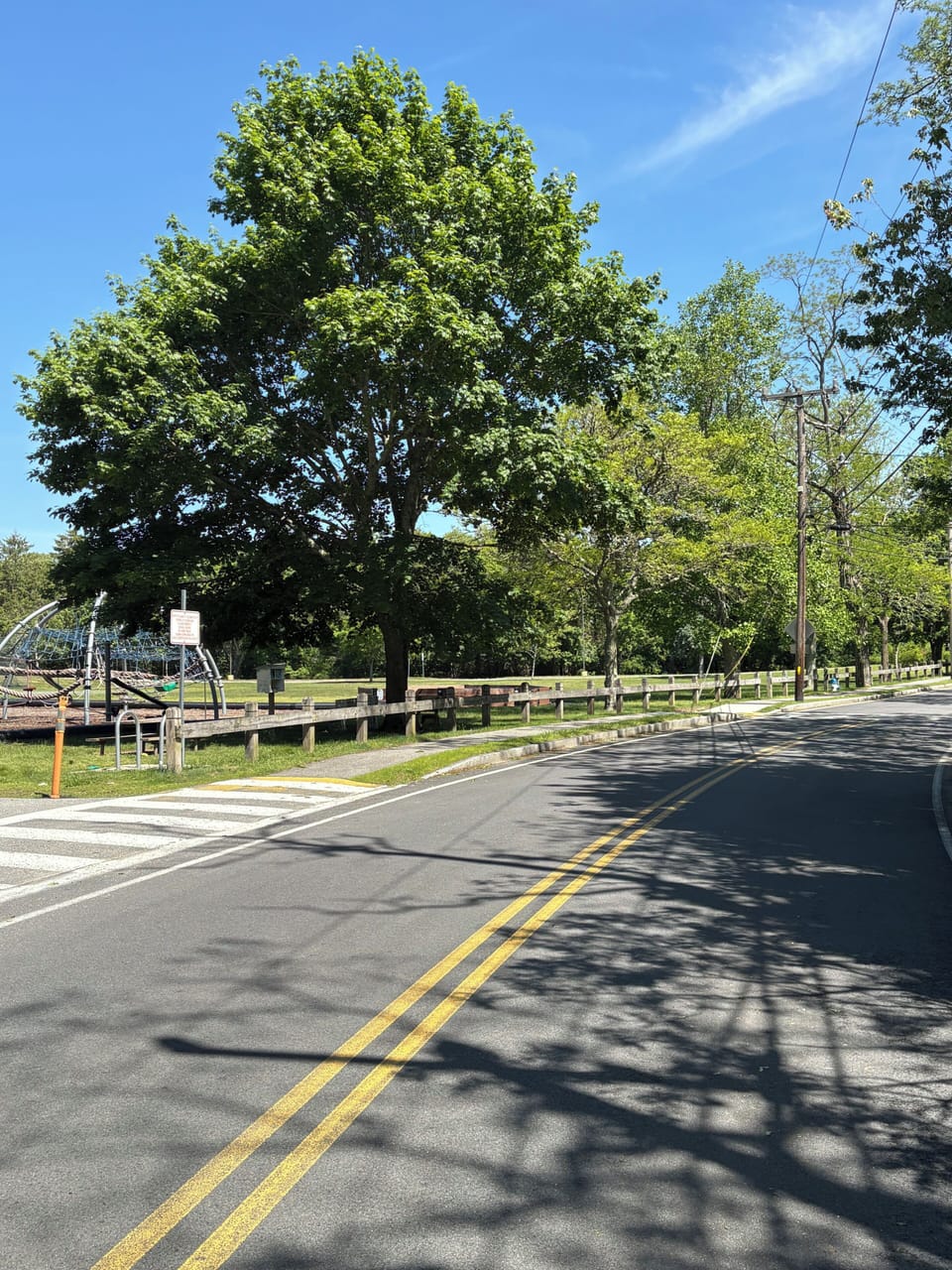 Beautiful Old Main Road with playground and ballfields across street
