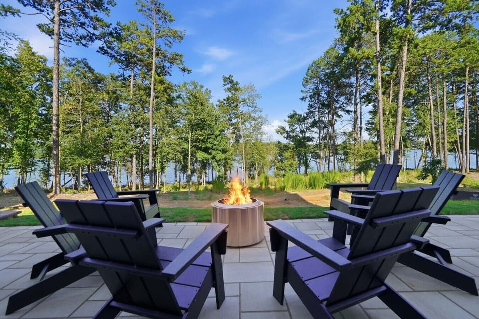 Gather around the lakeside fire pit after a day on the water and enjoy peaceful evening views.
