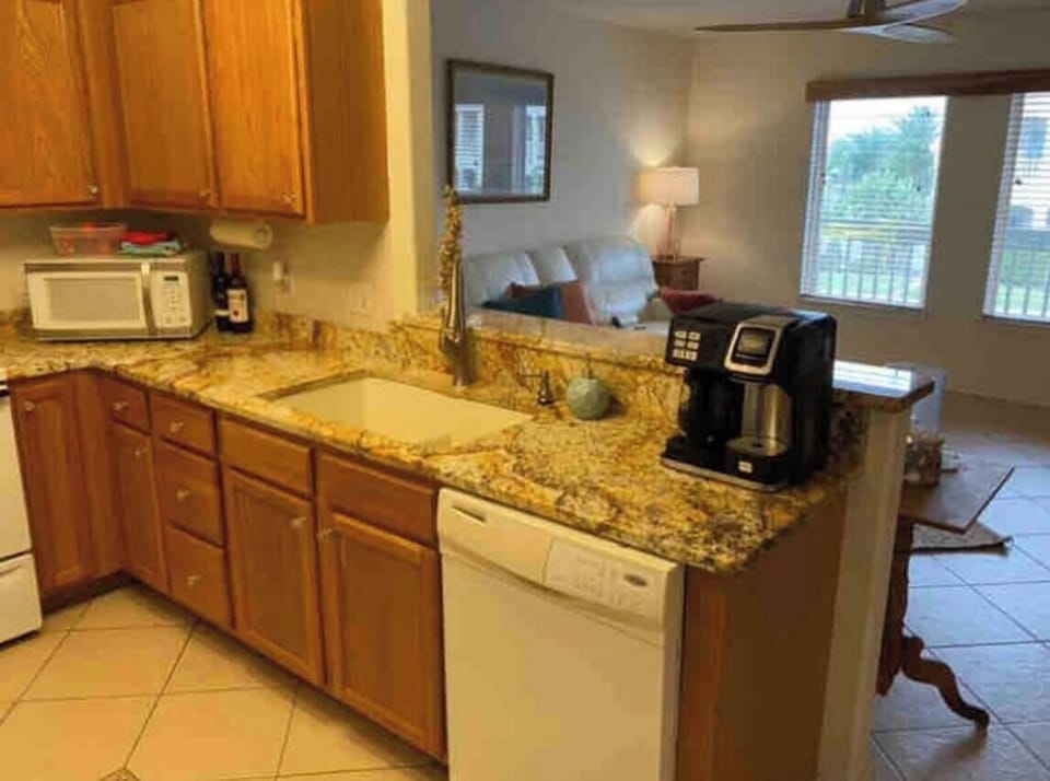 Kitchen is fully equipped with cookware, utensils, etc.