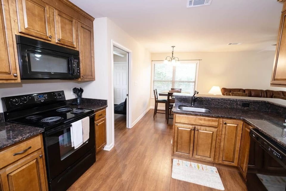 Kitchen looking into Dining Room. The office with Futon is to the left. 