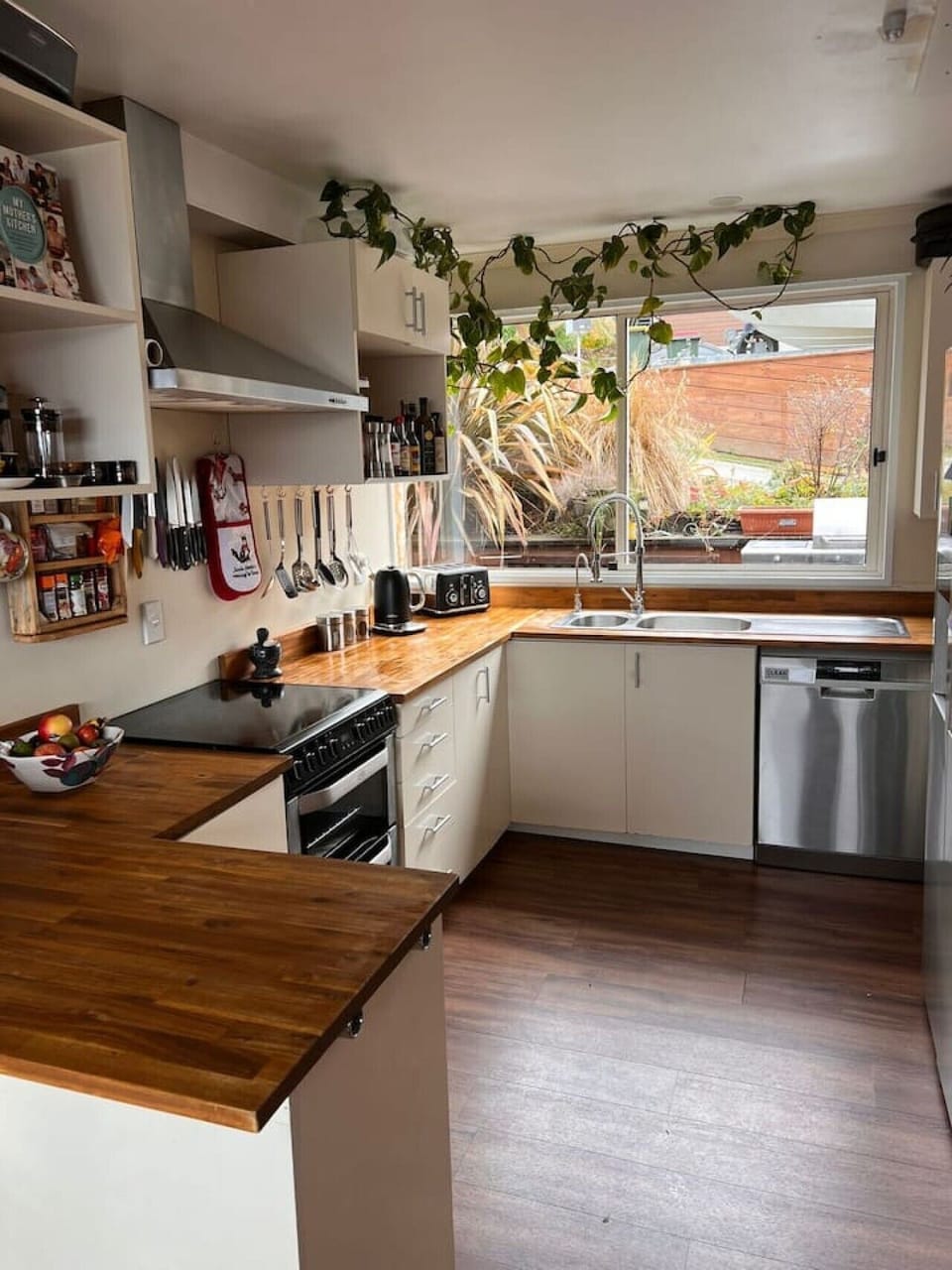 Well-equipped kitchen.