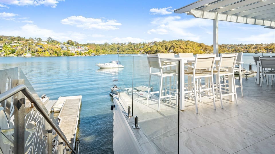 Private outdoor setting beside the water
