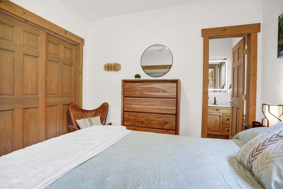 Queen Bedroom on the entry level with attached bathroom