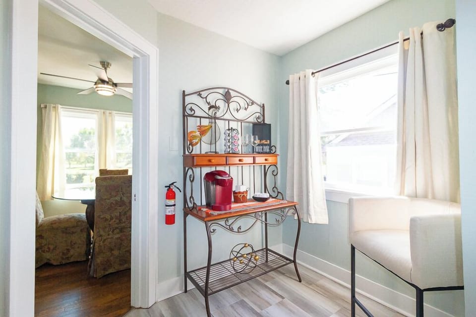 Start your day right with a dedicated coffee station ready for your morning brew.