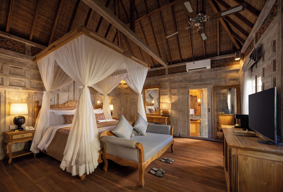 Ethnic One Bedroom Private Pool Villa with One Time Floating Breakfast | Premium bedding, in-room safe, desk, laptop workspace
