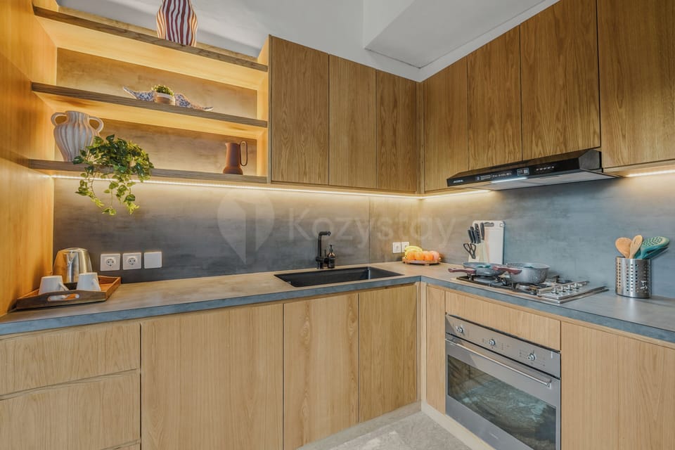 Villa, 3 Bedrooms, Pool View | Private kitchen | Coffee/tea maker, full-size fridge, microwave, stovetop