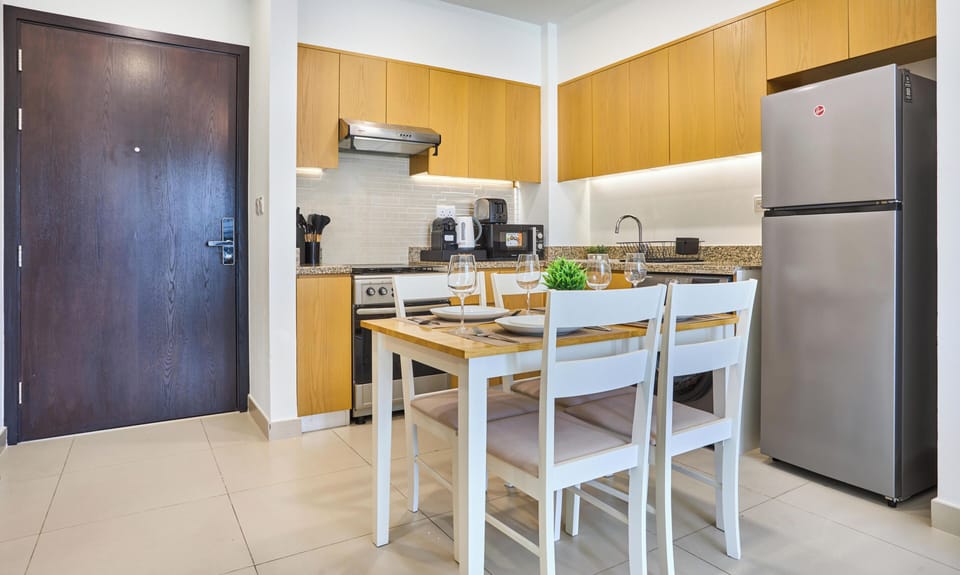 Superior Apartment, City View | Private kitchen | Espresso maker, coffee/tea maker, electric kettle