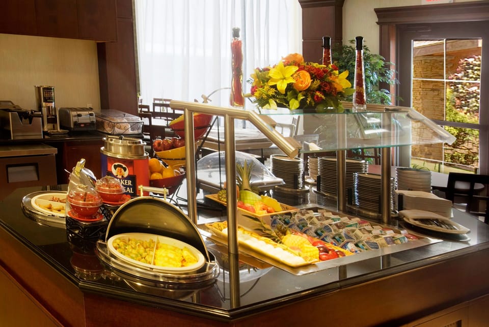 Complimentary breakfast buffet with a variety of fresh dishes.