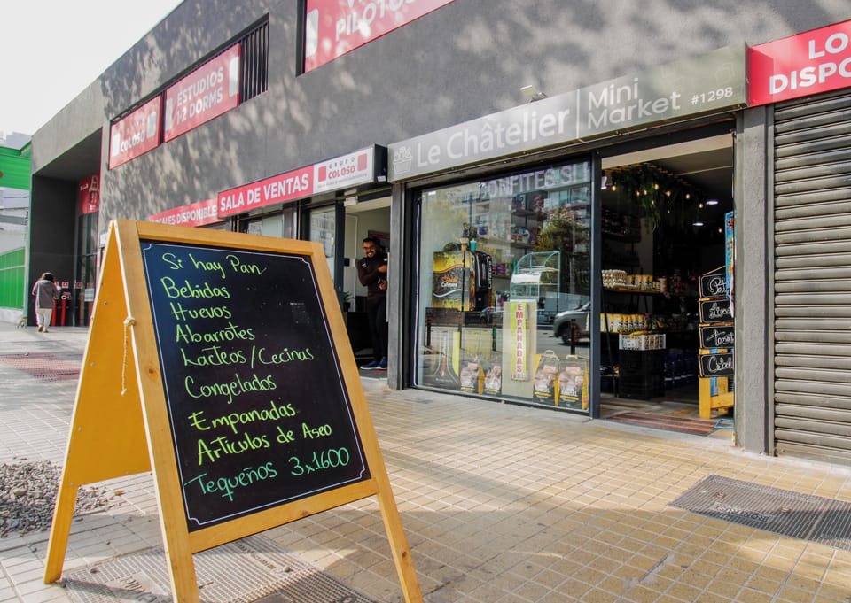 Convenient street-front mini market with grab-and-go snacks and essentials