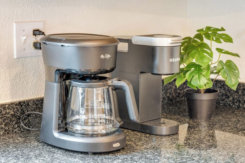 Coffee station with a coffee maker, perfect for starting your morning