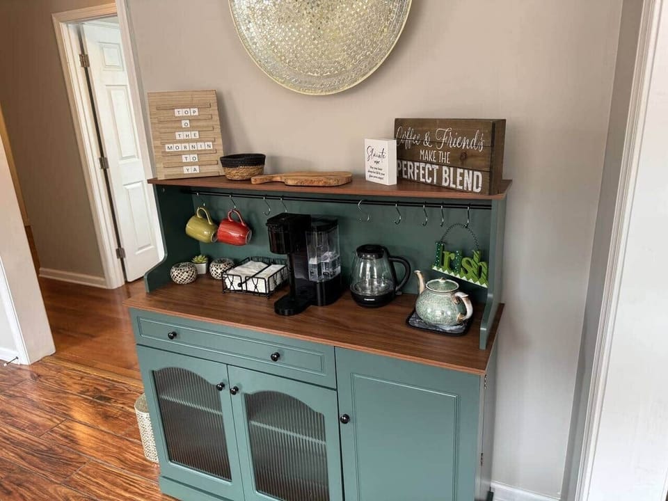 Fully stocked coffee/tea bar