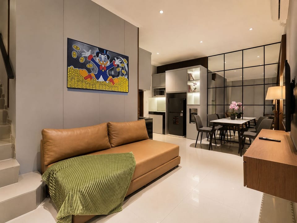 Apartment, Non Smoking, City View | Living area | 43-inch Smart TV with digital channels