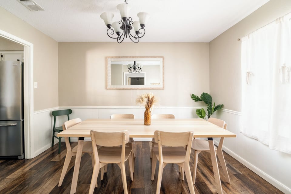 A simple, elegant space designed for lingering meals and connection.