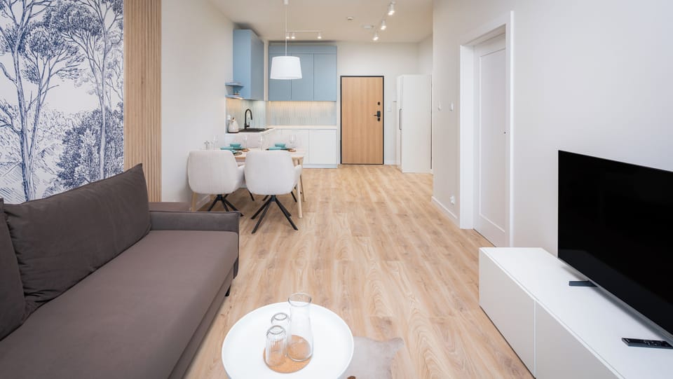 Apartment (B 2) | Living area | 30-inch flat-screen TV with digital channels